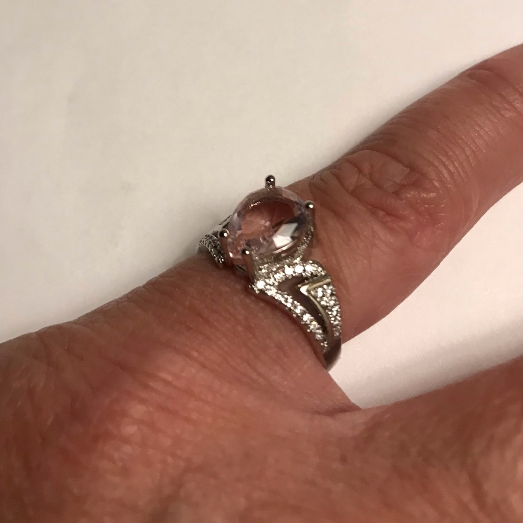 Kunzite White Topaz 925 Sterling Silver Ring 111$